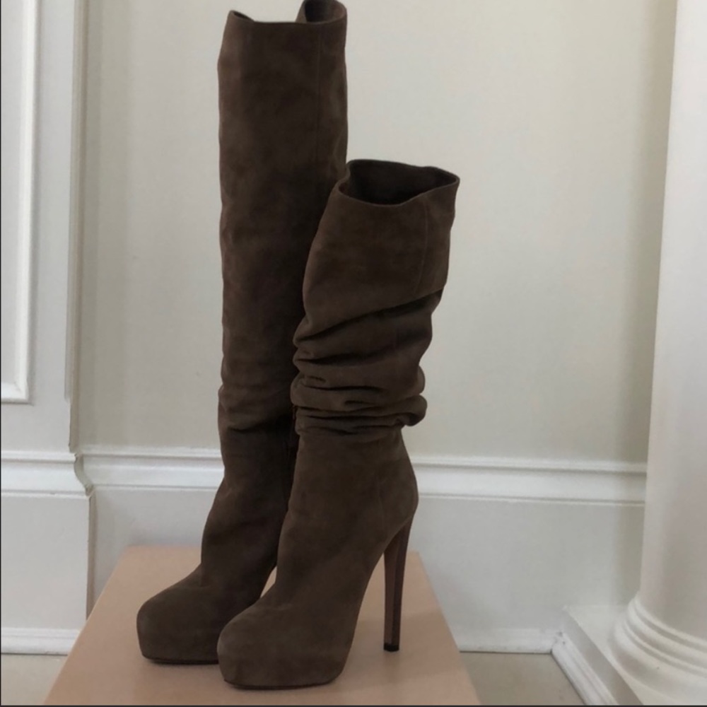 Prada suede boots 9 authentic with box